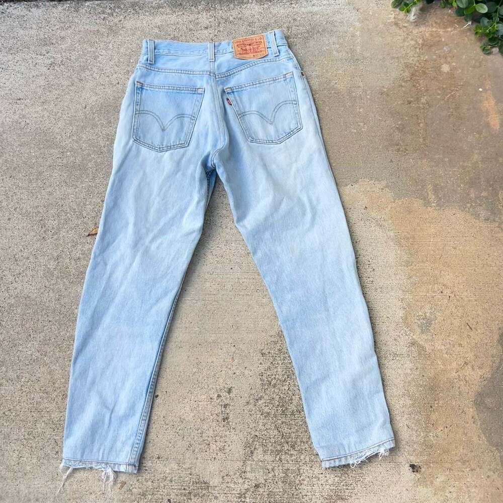Levi's 505 Vintage Straight Distressed Denim Jeans Light Wash Rare W30 L30 Y2K